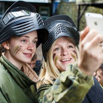 Paintball girls selfie